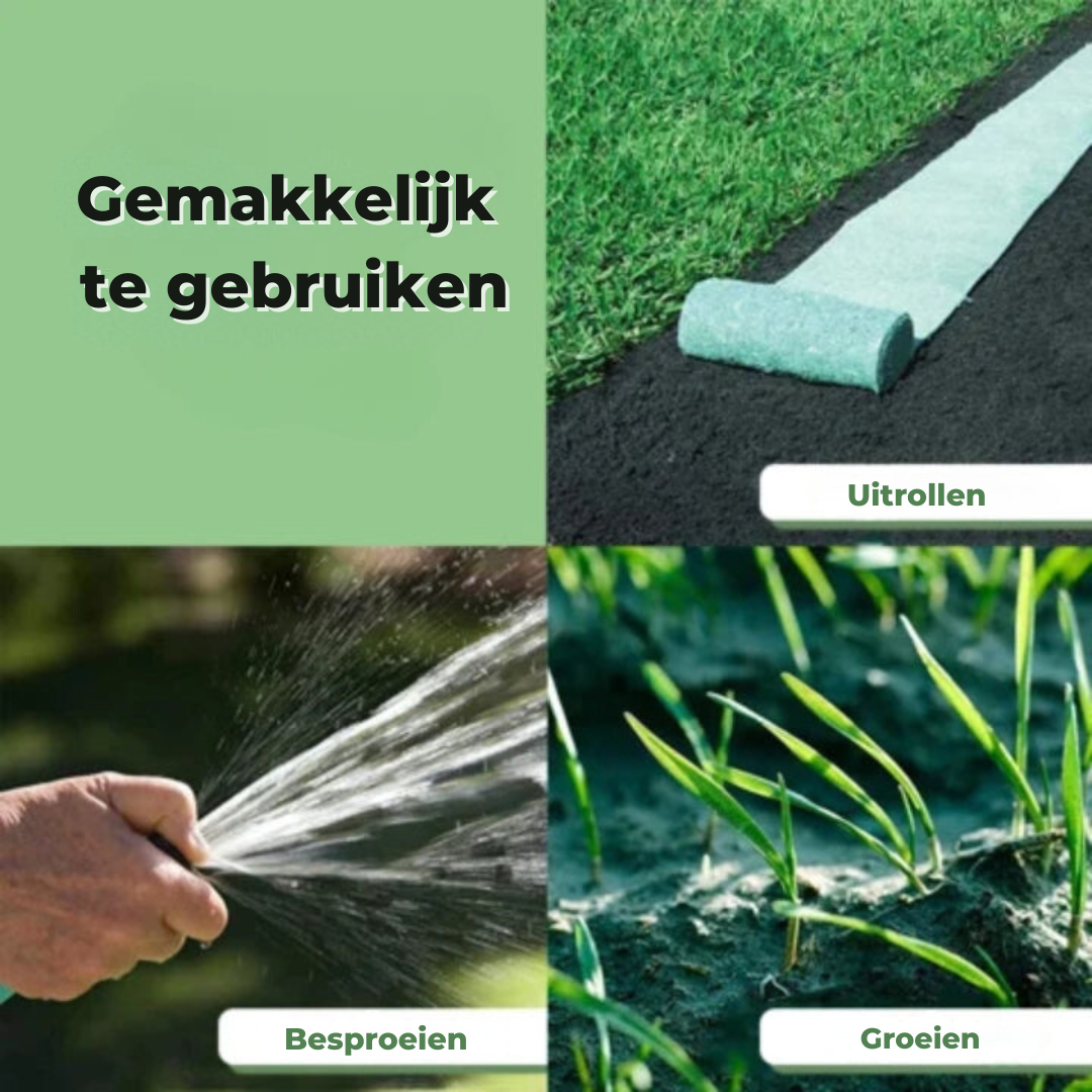 Biologisch afbreekbare graszaadmat | 1+1 Gratis