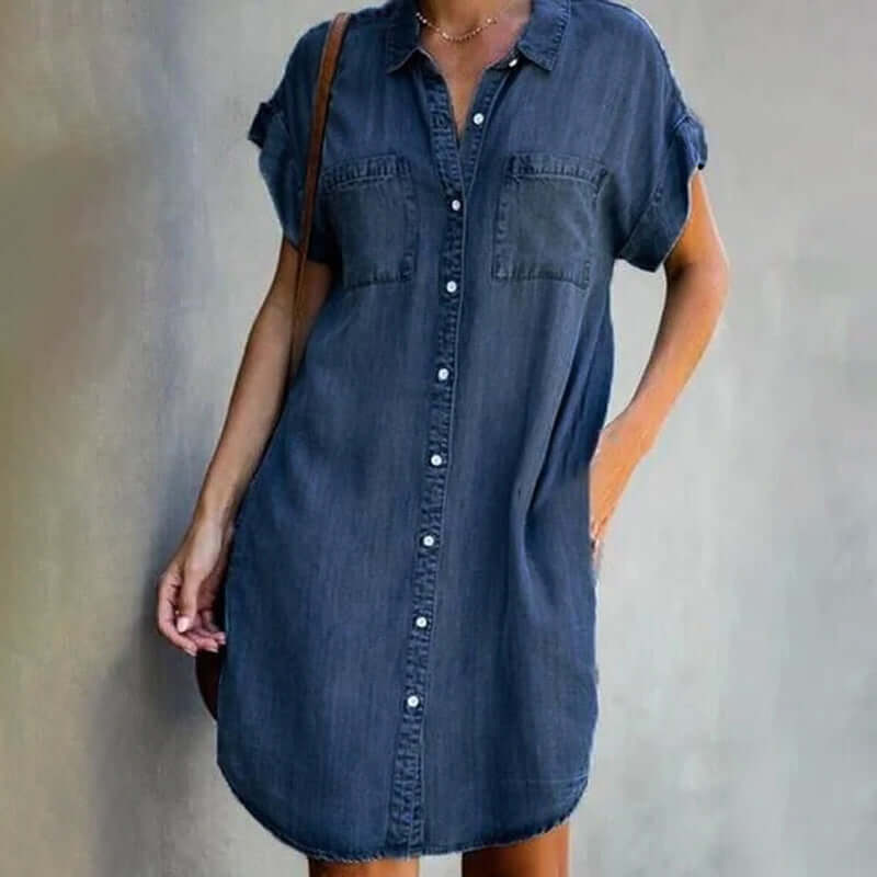 Fanny - Denim Jurk met zakken