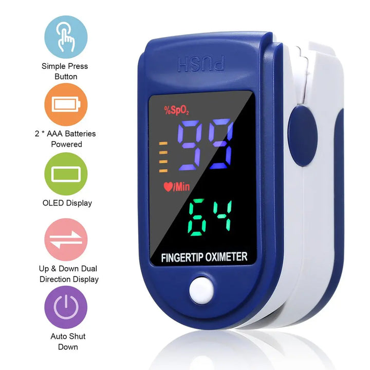 Oximeter | Meet gemakkelijk uw hartslag en zuurstofgehalte | 1+1 Gratis